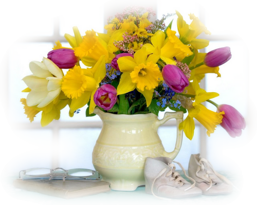 pot de fleurs de printemps